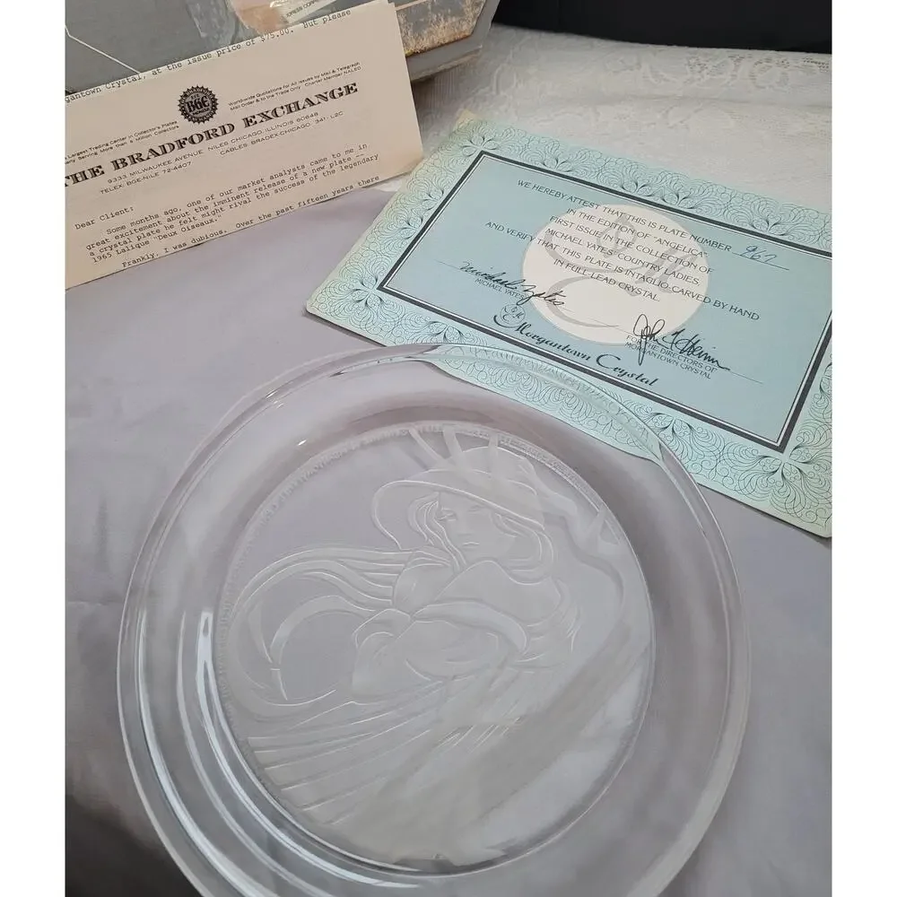 Morganstown Michael Yates crystal plate, country ladies series 